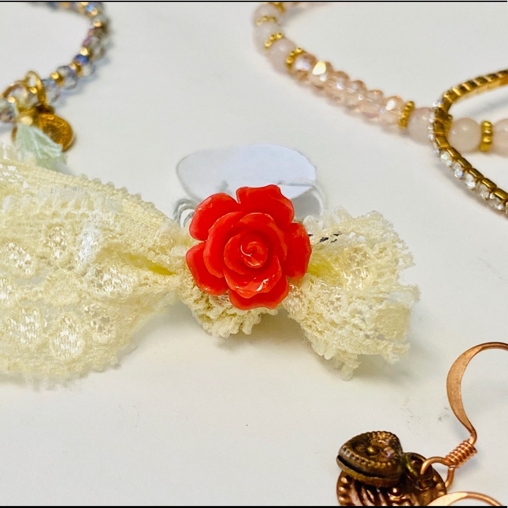 Rose Glass in Sterling Silver Ring